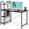 Costway 48'' Reversible Computer Desk Writing Table Workstation w/ Storage Shelf Black\Brown